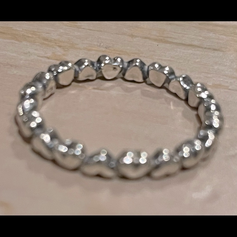Pandora Silver Forever Love Stackable Heart ring (retired) size 8.5